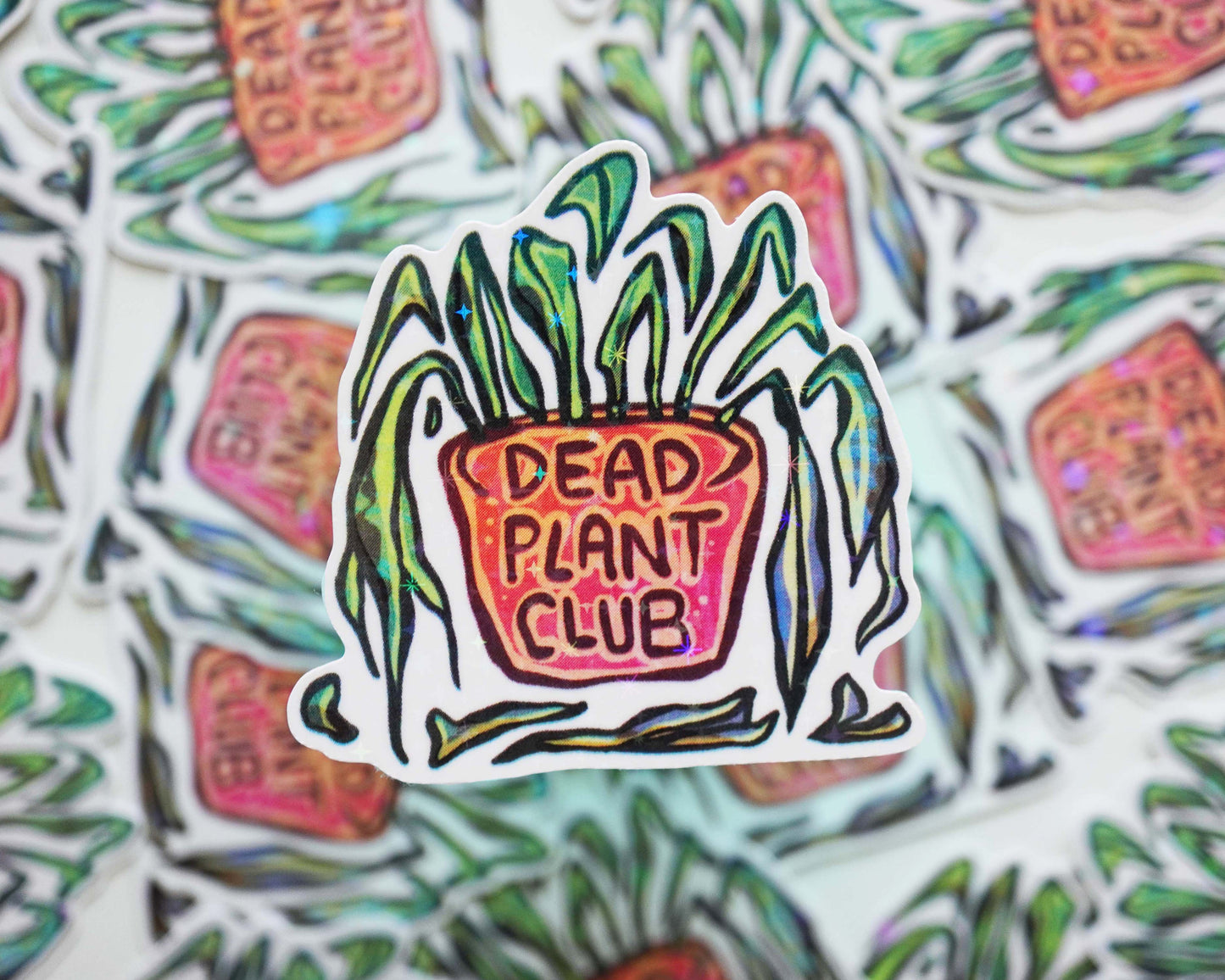 Dead Plant Club - Big Glitter Sticker