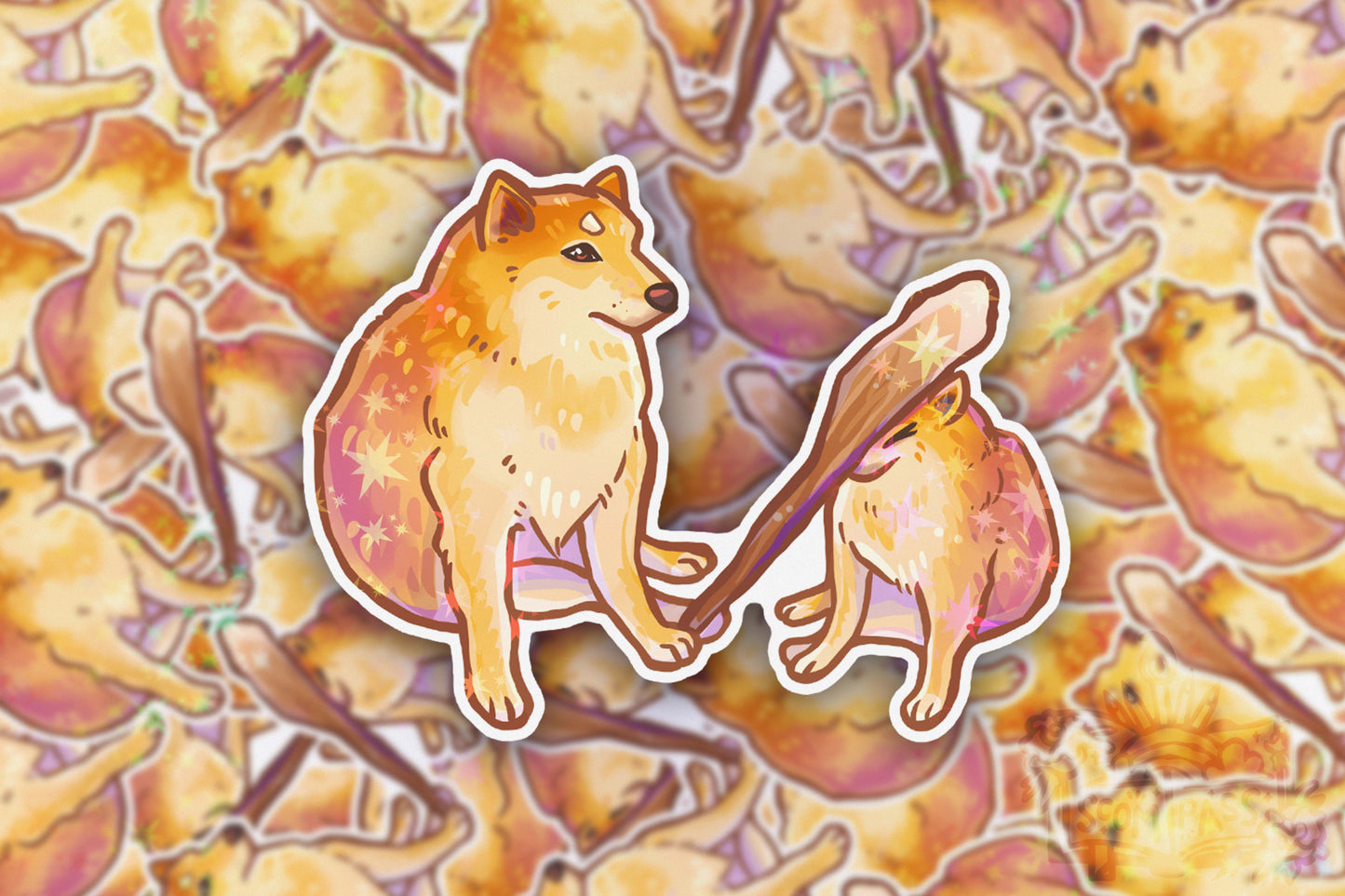 Bonk - Big Glitter Sticker