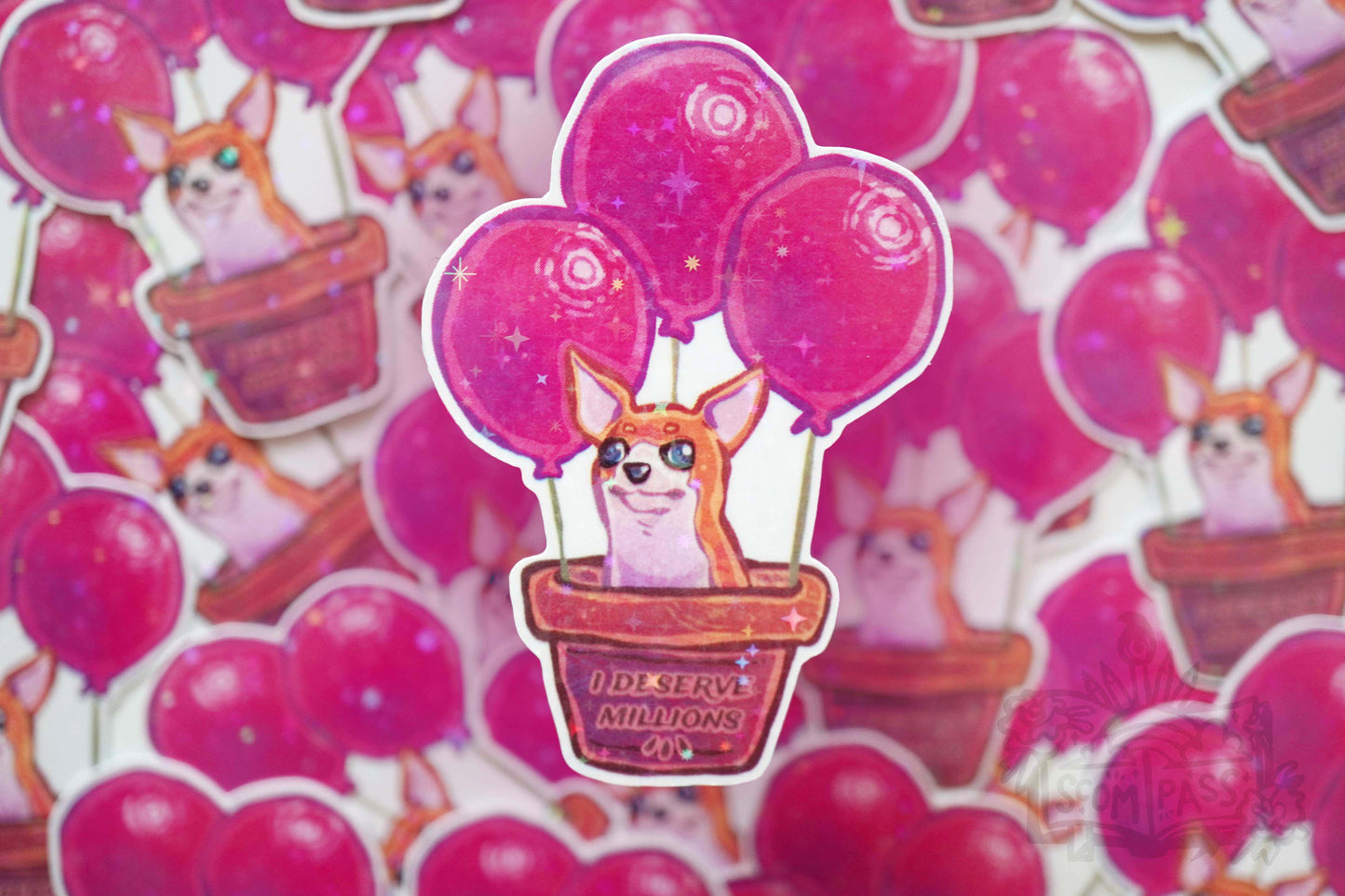 Chiwawa - Big Glitter Sticker