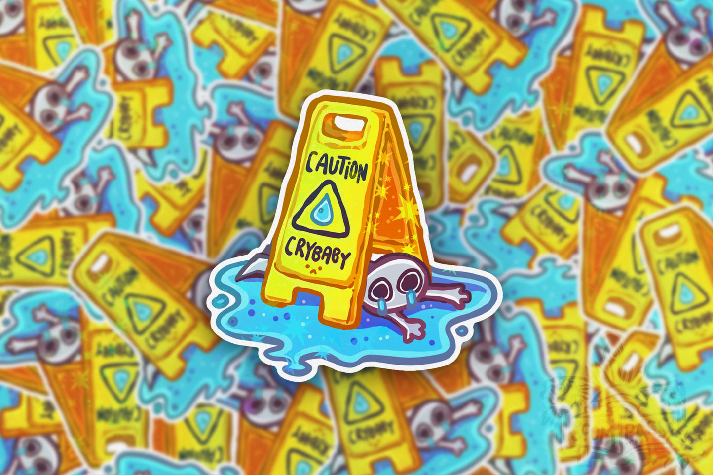 Caution Crybaby - Big Glitter Sticker