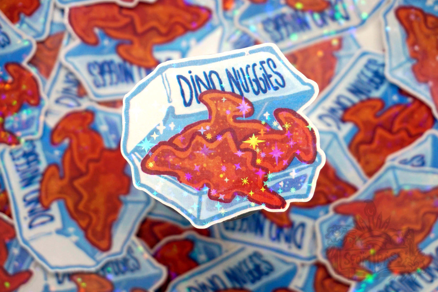 Dino Nuggies - Big Glitter Sticker