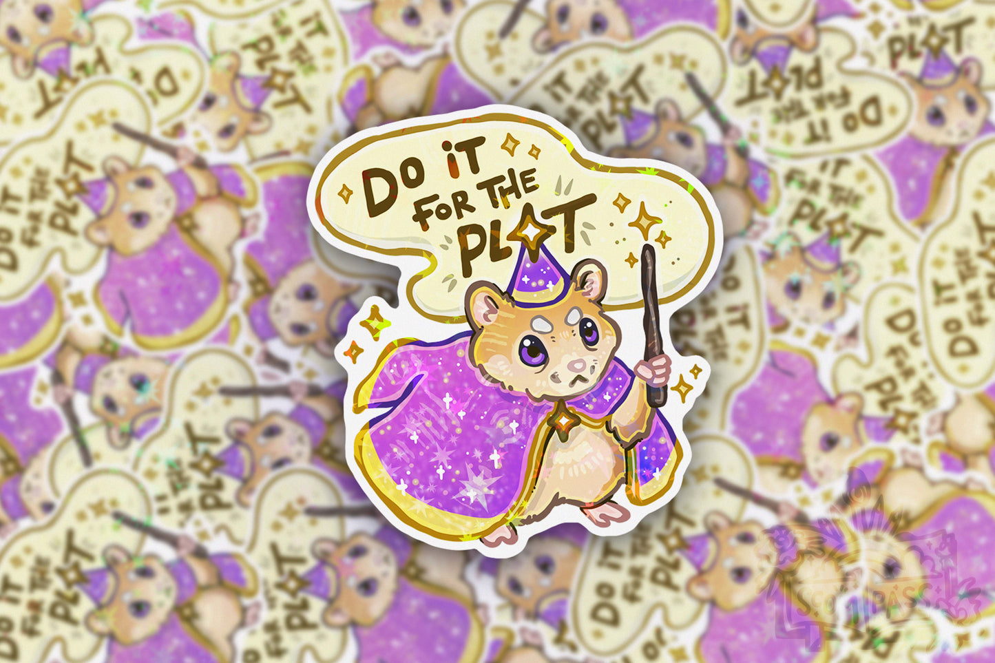 Do it for the Plot - Big Glitter Sticker