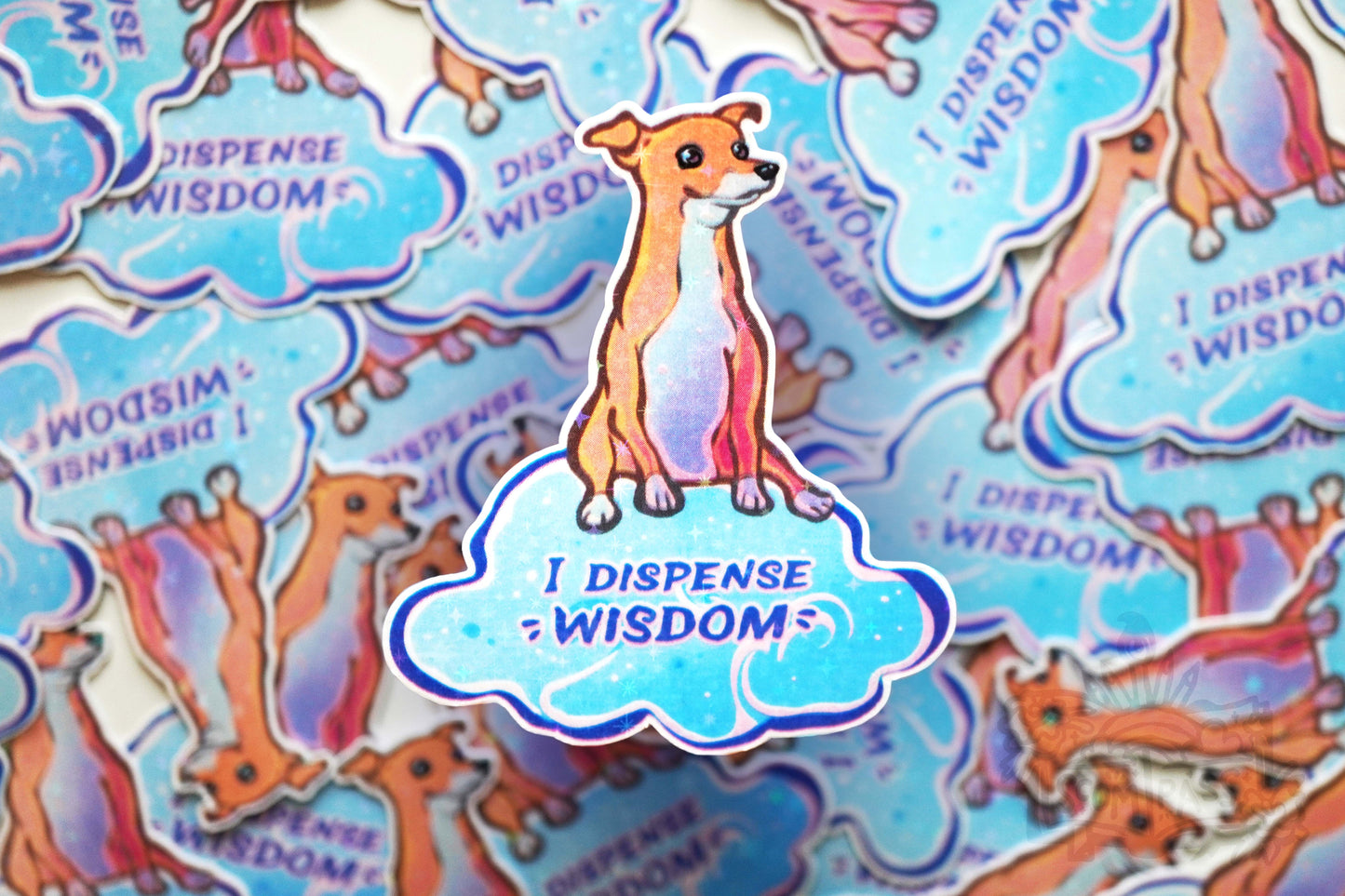 Dog Of Wisdom - Big Glitter Sticker