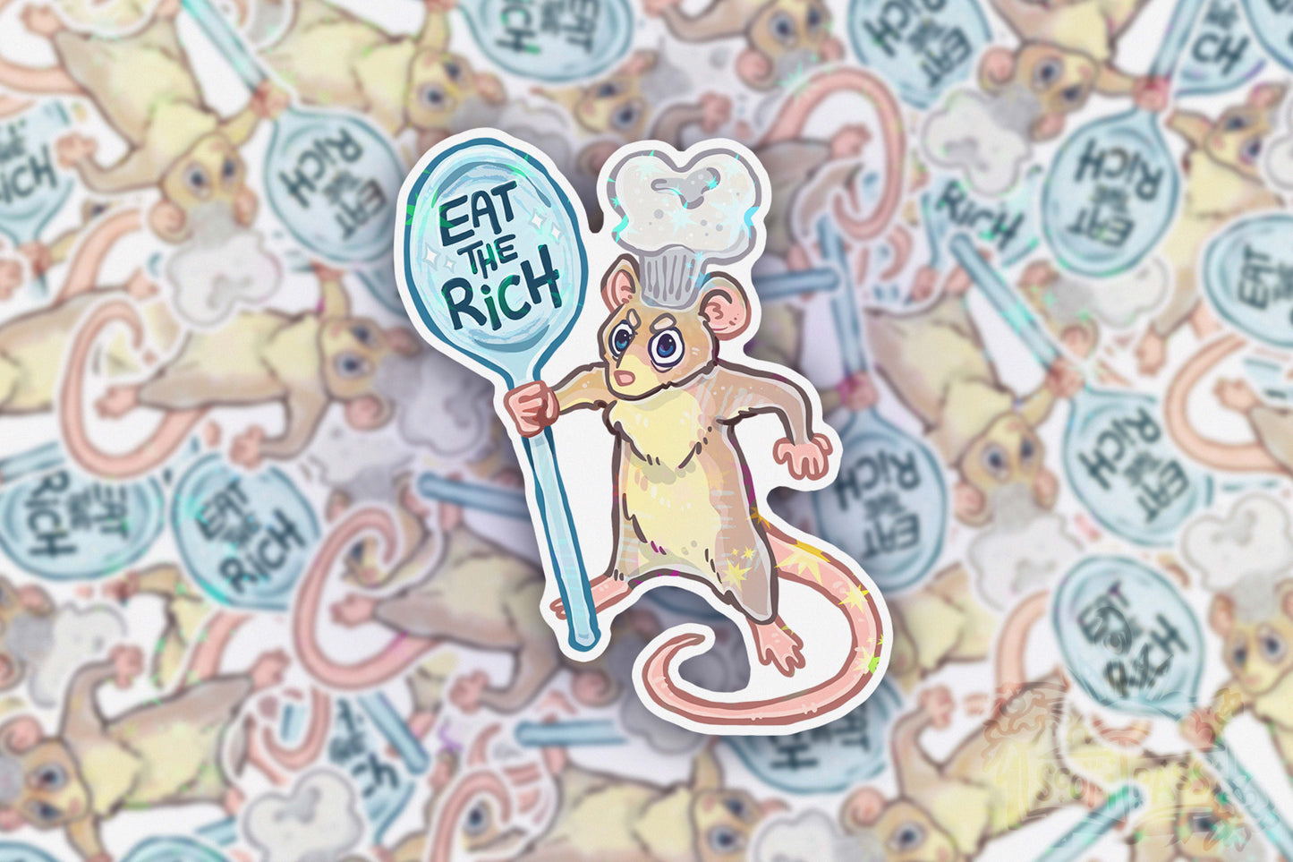 Eat the Rich - Big Glitter Sticker