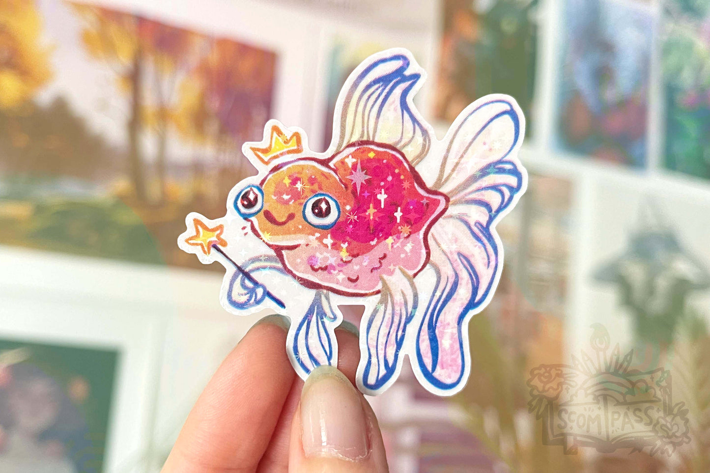 Fairy Fish - Big Glitter Sticker