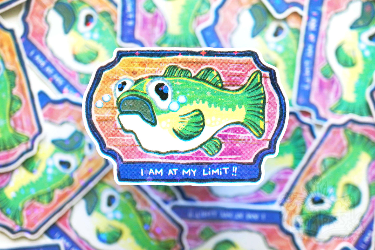 Fish at Limit - Big Glitter Sticker