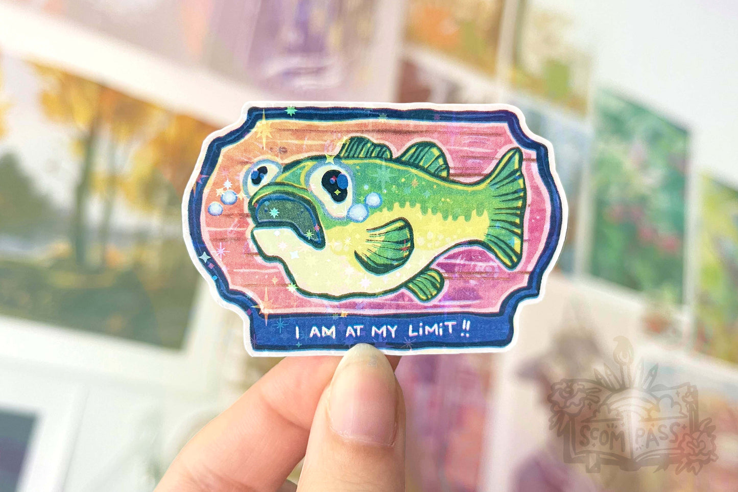 Fish at Limit - Big Glitter Sticker