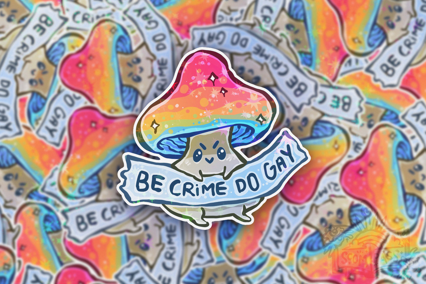 Mushroom - Big Glitter Sticker