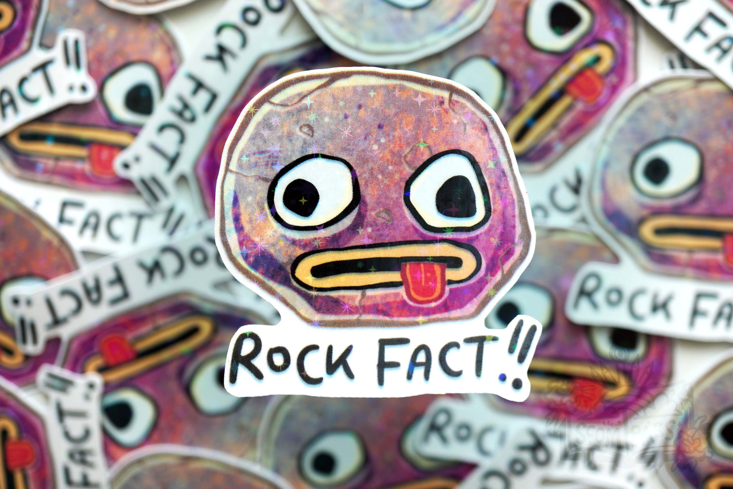 Rock Fact - Big Glitter Sticker