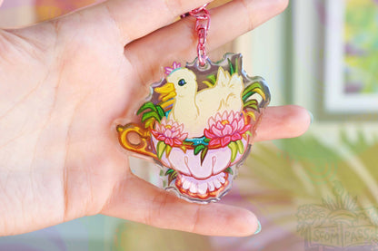 Duck In A Cup - Acrylic Charm