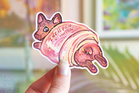 Pain Au Chocolate - Big Glitter Sticker