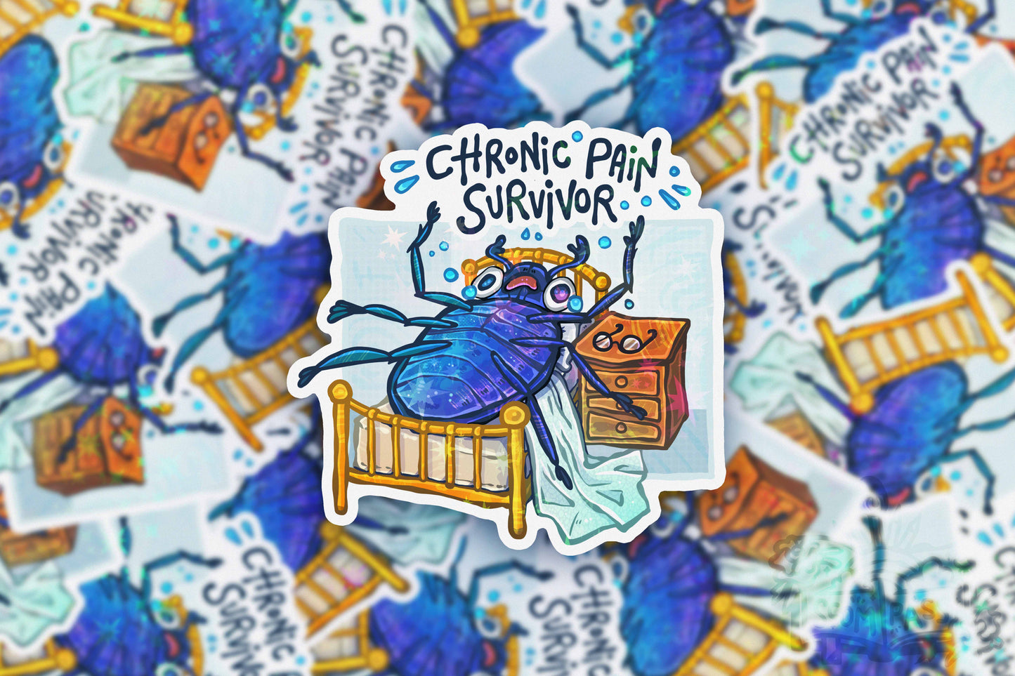 Chronic Pain - Big Glitter Sticker