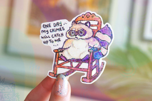 My Crimes - Big Glitter Sticker