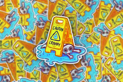 Caution Crybaby - Big Glitter Sticker