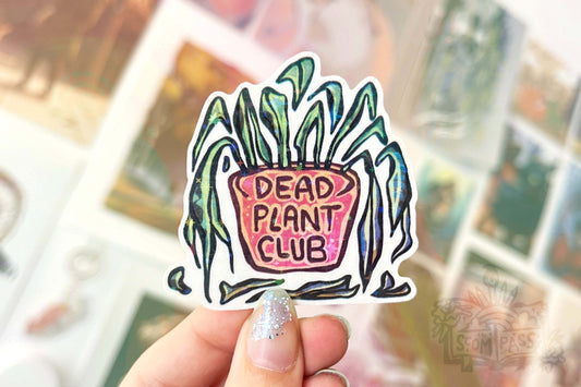 Dead Plant Club - Big Glitter Sticker