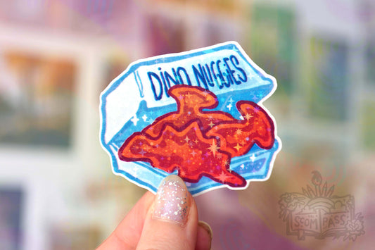 Dino Nuggies - Big Glitter Sticker