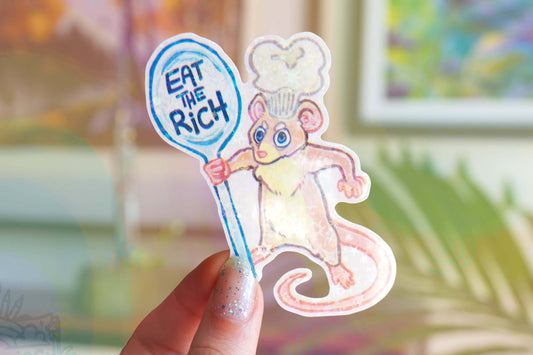 Eat the Rich - Big Glitter Sticker