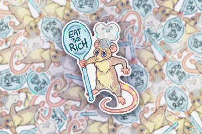 Eat the Rich - Big Glitter Sticker