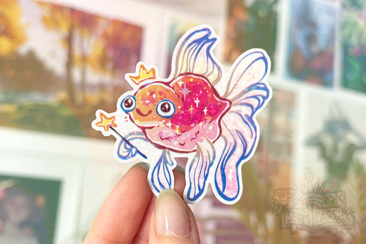 Fairy Fish - Big Glitter Sticker