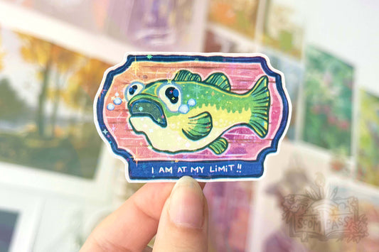 Fish at Limit - Big Glitter Sticker