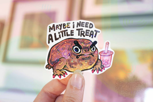 Treat Myself - Big Glitter Sticker