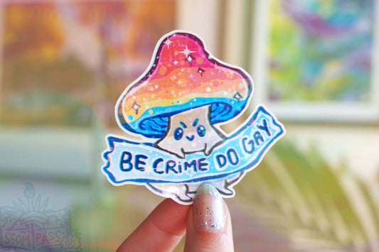 Mushroom - Big Glitter Sticker