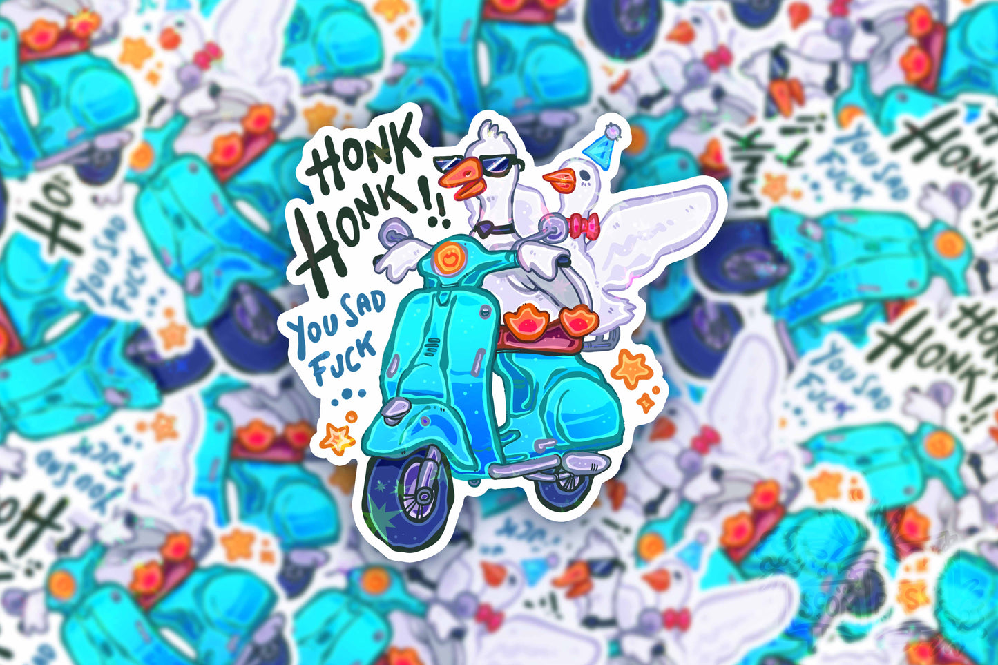 Honk Honk - Big Glitter Sticker