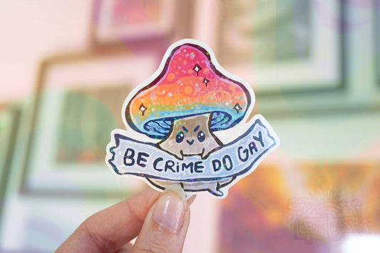 Mushroom - Big Glitter Sticker