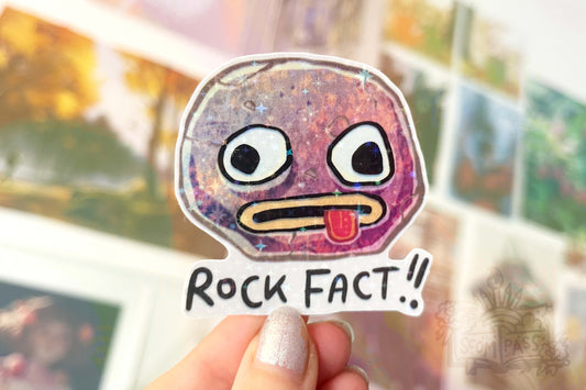Rock Fact - Big Glitter Sticker