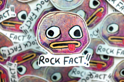 Rock Fact - Big Glitter Sticker