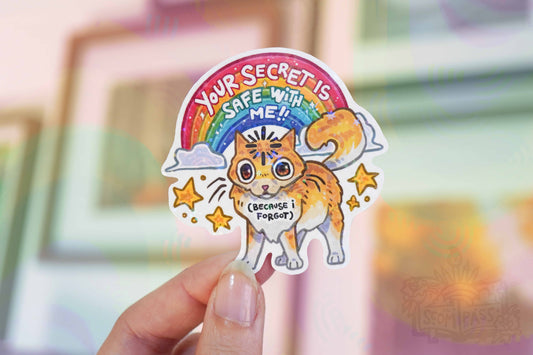 Safe Secret - Big Glitter Sticker