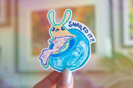 Snailed It - Big Glitter Sticker